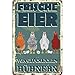 H&uuml;hnerstall Outdoor Blechschild-frische Eier gl&uuml;ckliche H&uuml;hner Metallschild,Lustige Coop Metallschilder Vintage Schild H&uuml;hnerstall Zubeh&ouml;r Outdoor Deko(30x20cm)