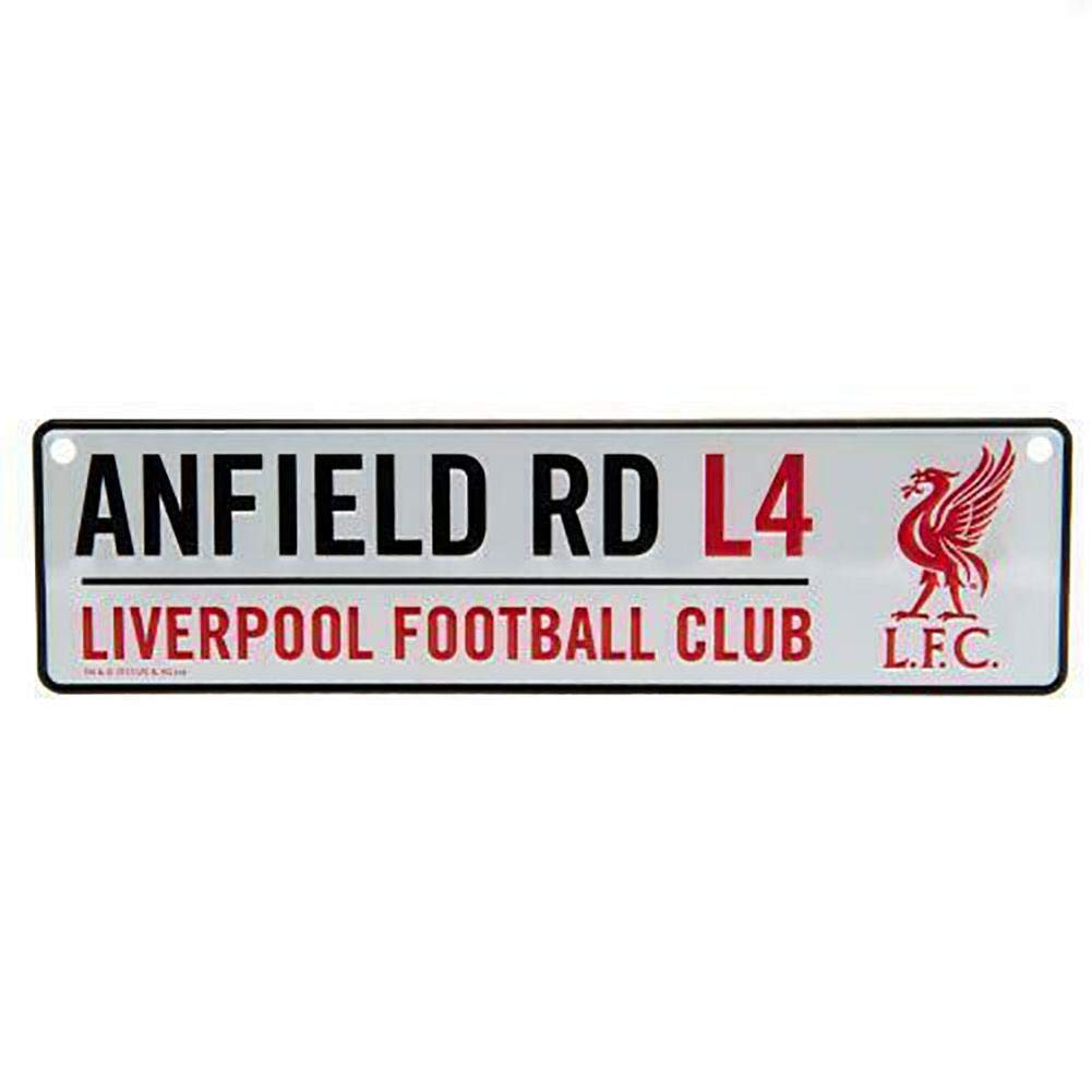 Liverpool FC Official Football 3D Embossed Metal Hanging Street Sign (One Size) (White/Red/Black)