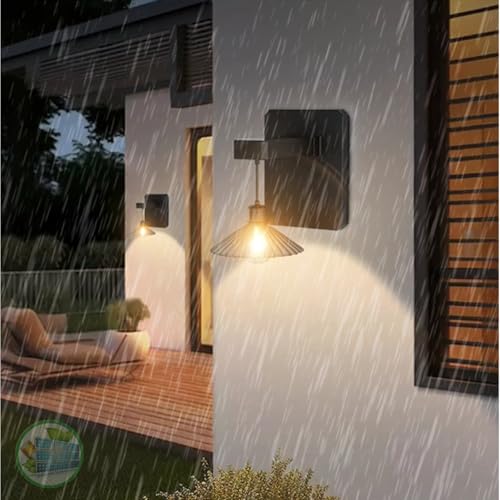 Applique murale solaire LED extérieure étanche design noir lot de 2