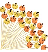 100 Thanksgiving Cocktail Picks, Pumpkin Fall Toothpicks for Appetizers Charcuterie Boards Access...