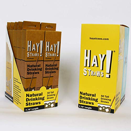 Hay! Natural Drinking Straws, 50 count pack (Tall 7.75
