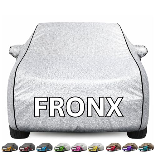 Image of Kayme Premium Silver Fronx Car Cover Waterproof for (All Models & Variants - Petrol, Diesel, CNG & EV) |Speacially Custom Fit with Mirror Pockets |All-Weather Protection - Outdoor Car Body Cover