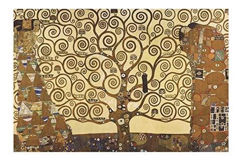 Frise Gustav Klimt Arbre de Vie mat grand format pour habiller un grand mur vide sans reflets