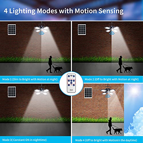 Aqonsie Solar Pendant Lights Outdoor Indoor, 1000Lm Dual Head Solar Shed Light, 120° Adjustable Solar Motion Sensor Light With Remote & 4 Lighting Modes For Shed Gazebo Home Barn Chicken Coop Patio #TOP2