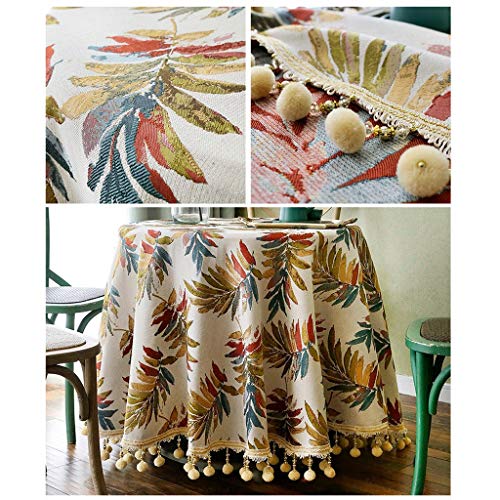 Nappe de table ronde en broderie main grande nappe bleu jaune rectangle - 3