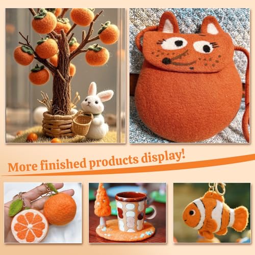 3.53oz Wool Roving, Wool Felting Supplies, Pure Wools, Chunky Yarn, Spinning Wool Roving for Needle Felting Wet Felting DIY Hand Spinning (Light Coffee)