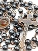 Nazareth Store unisex-adult Hematite Rosary Black Stone Beads Necklace with Jerusalem Holy Soil & Cross Antique Religious Rosaries Beads Collection, 18", Stone, No Gemstone #5