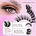 Cat Eye False Eyelashes Wispy Fluffy Volume Dramatic Strip Lashes Lightweight Natural Look Easy to Apply Reusable Faux Mink Eyelashes for Daily and Glam Makeup 7 Pairs