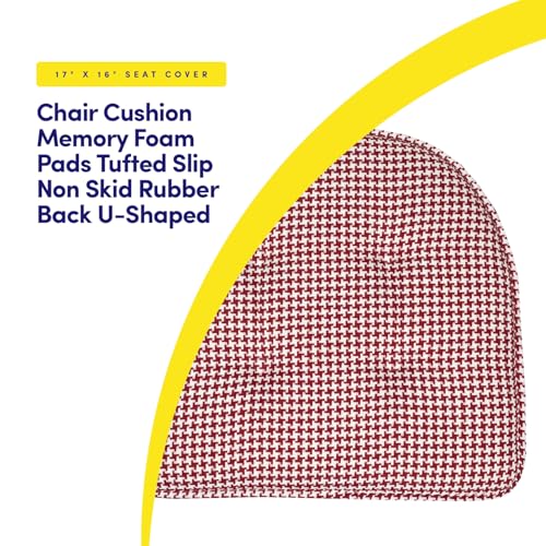 image for Sweet Home Collection Chair Cushion Memory Foam Pads Tufted Slip Non S