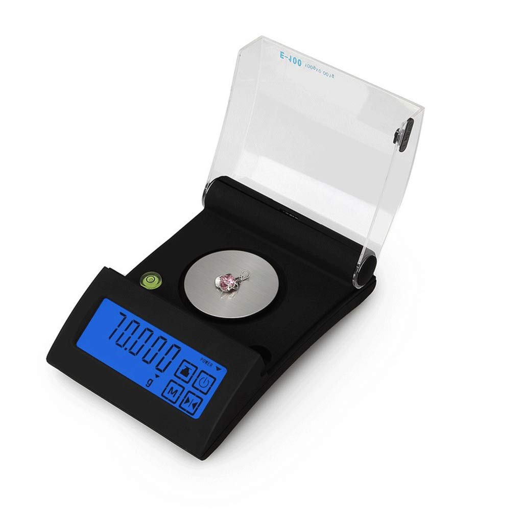 Balanza Digital para joyería y Oro, Alta precisión, exacta, para Laboratorio, Uso Industrial, científico, electrónico, Comercial, para conteo y pesaje analítico en Cocina,Black-100g/0.001g