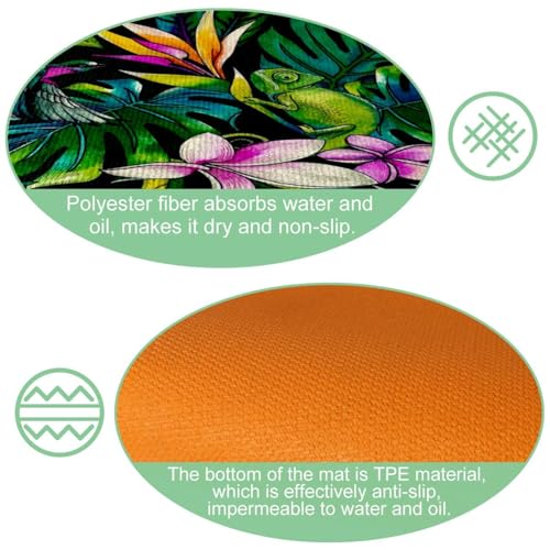Alfombrillas de cocina para pasillo y lavandería con estampado exótico 6