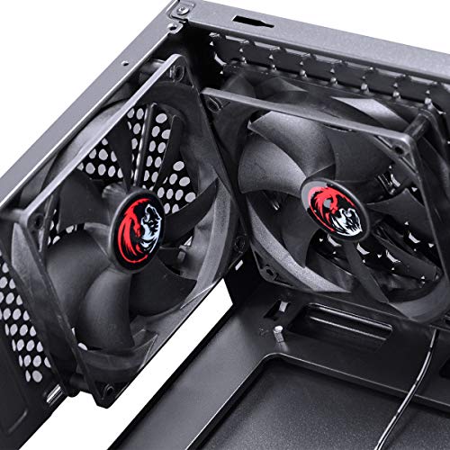 GABINETE MID-TOWER TERRA 2 FANS COM LATERAL ACRÍLICA PRETO - TERPT2FCA - PCYES