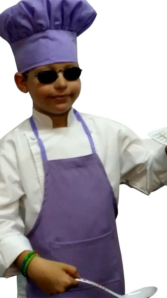 CHEFSKIN Medium Children Kids Lavender Lite Purple Chef Set Apron & Adjustable Hat Quality Lite