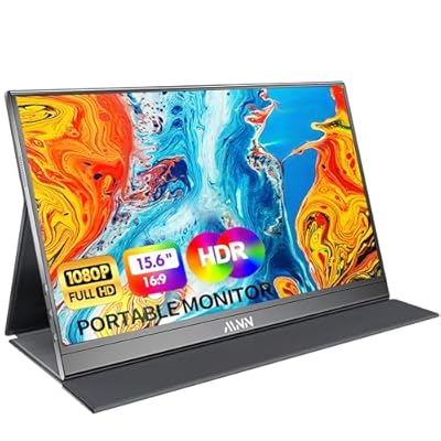 MNN Portable Monitor 15.6inch FHD 1080P USB C HDMI Gaming Ultra-Slim IPS Display wSmart Cover & Speakers,HDR Plug&Play, External Monitor for Laptop PC Phone Mac 15.6 1080P