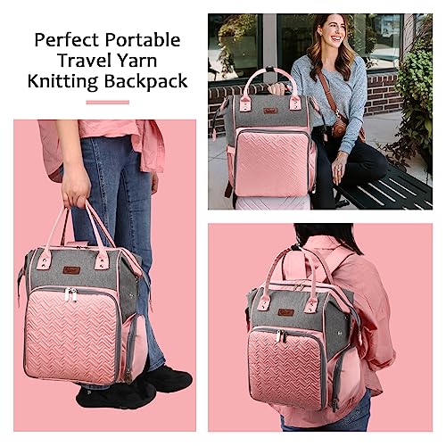 Image of crochet bag,knitting bagBackpack and Tote Bag Storage Bag ,Large capacityYarn Storage Organizer Travel Crochet Bag Women Carrying Crochet Accessories Knitting Needles Crochet