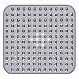 Yolife Square Shower Mat for Bathtub, 21 x 21 Inches Bath Tub Mats with Big Suction Cups, Non-Slip with Drain Holes, BPA Free, Latex Free, Machine Washable (Grey)