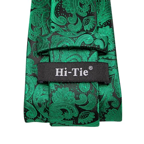 Image of Hi-Tie 5Pcs Mens Solid Color Silk Tie Satin Pretied Bowtie Lapel Pin for Men Handkerchief Cufflink Wedding Gift Box