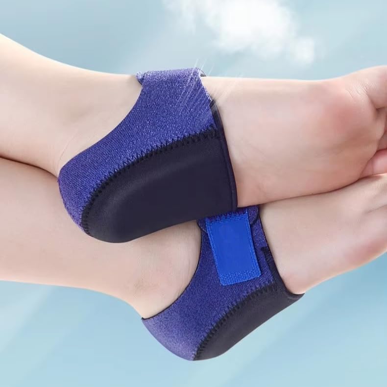 AccuPrints Gel Heel Cups Silicon Heel Pad for Pain Relief, Blue, Cushioned Insole, Unisex, 2 Count
