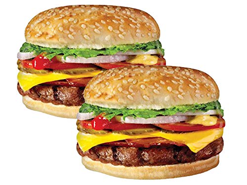 Artisan Owl Set of 2 Jumbo 27' Realistic Cheeseburger Party Balloons for Barbecues and Picnics