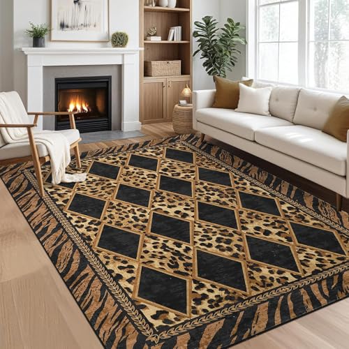 Tapete Decorativo Leopardo 9'x12' Antideslizante Lavable miniatura 1