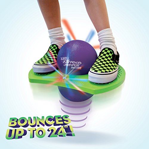 Geospace Original Led Air Pogo Jumper Deluxe With Motion-Activated Lights (Purple/Green) #TOP2