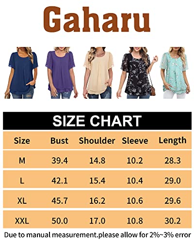 Gaharu Dressy Tops For Women For Evening Party Womens Casual Swing Tunics Scoop Neck Loose Top Short Sleeve Chiffon Blouse Shirt Tops Beige,Xl #TOP6