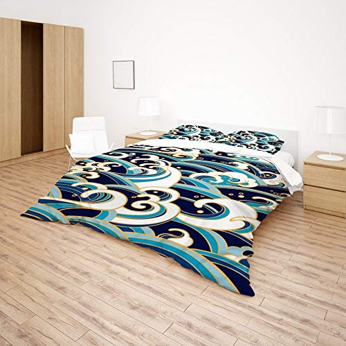 Housse de couette lit entier Cheshongg parure de lit microfibre pour des nuits douces - 5