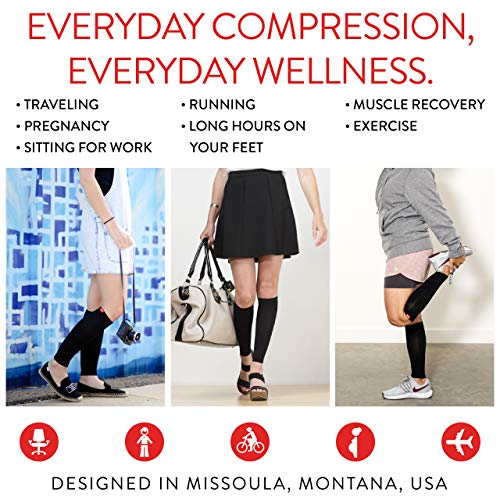 VIM & VIGR Nylon 15-20 mmHg Graduated Compression Leg Sleeves (Black Solid, Unisex 1)3