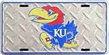 Hangtime Kansas Jayhawks Diamond Emboss Metal License Plate 6 x 12