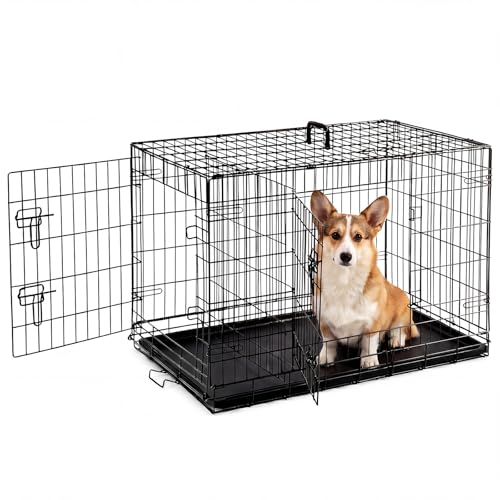 Sweetcrispy Large Dog Crate, 36 Inch Double Door...