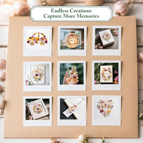 YUROZAC Wooden Flower Press Kit for Drying Flowers & Leaves | 11.8 x 8.3 Inch, DIY Nature Craft Flower Pressing for Kids Adults, Artists - image 6