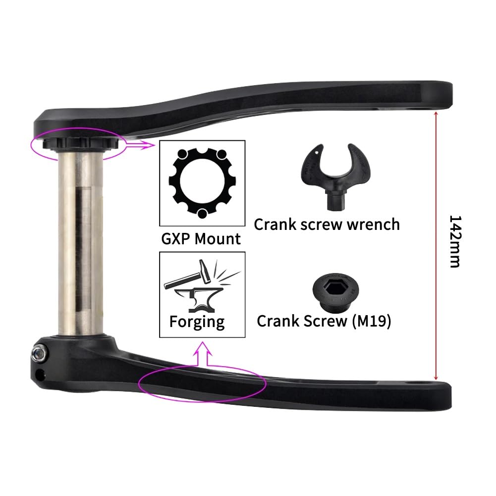 Guarnitura per Mountain Bike a velocità Singola 170/175 mm Guarniture 30/32/34/36/38T Corona a Denti Stretti e Larghi Set di pedivelle Integrate Cave con Movimento Centrale BSA Adatto a 9-12