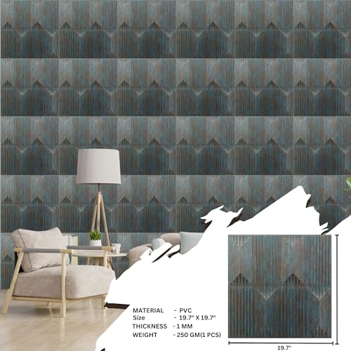Image of Kayra Decor PVC for Wall Decor - Artisian Design, Rustic Wood Color 19.7 inch x 19.7 inch (Pack of 18) - Covers 48.51 Sq. Ft.