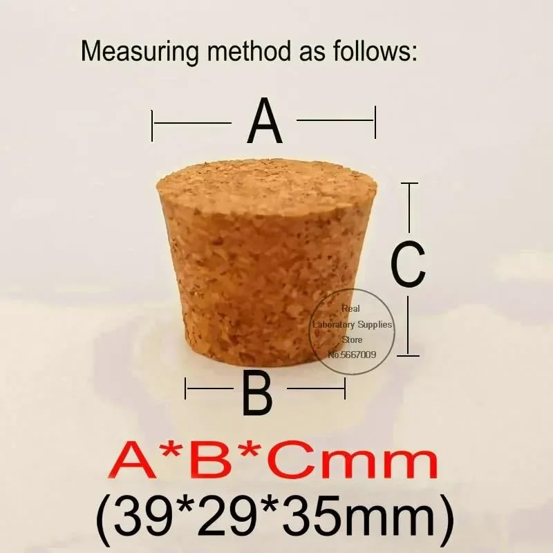 39 * 29 * 35mm Lab Wooden Corks Test Tube Stoppers Glass Bottle Tea Jar Seal Plugs for School Experiment or Household(100pcs)