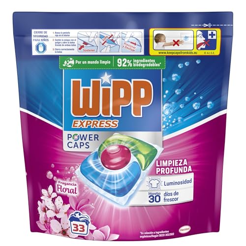 Wipp Express Power Caps Detergente Floral 33 Dosis