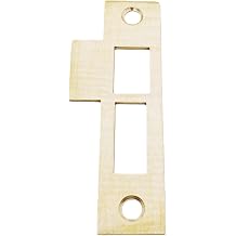 3-7/8" Brushed Brass Mortise Strike Plate, Solid Brass Door Latch