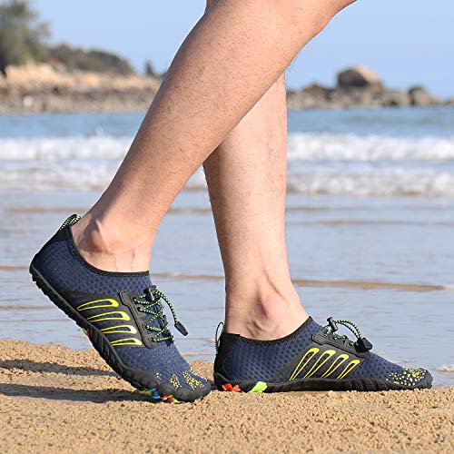 Image of MAYZERO Water Shoes Men Women Swim Surf Shoes Beach Pool Shoes Wide Toe Hiking Aqua Shoes Winter House Slippers