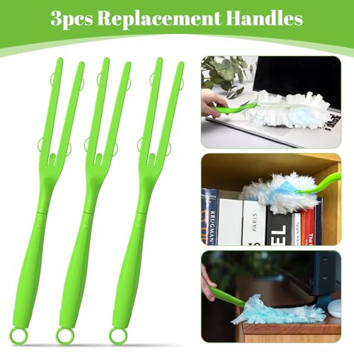 Confezione Da 3 Manici Di Ricambio Per Spolverino, Compatibili Con Ricariche Swiffer Duster, Manici Estensibili E Rimovibili Per Spazi Ristretti (Verde) - 5