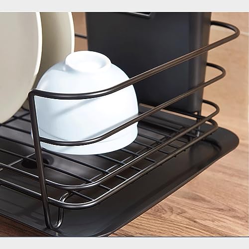 Kompaktes Abtropfgestell - Platzsparendes Küchenabtropfgestell für effizientes Geschirrtrocknen Kleine Größe Schwarz - Perfekt für minimalistische Küchen und Wohnungen