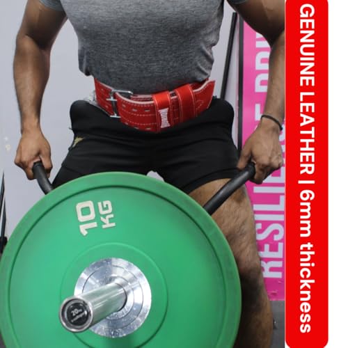 Image of Aurion 6mm Suede Leather Gym Belt for Weight Lifting & Powerlifting | Deadlift & Squat Belt with Stainless Steel Double-Prong Buckle | S-M (26″-36″) Men & Women