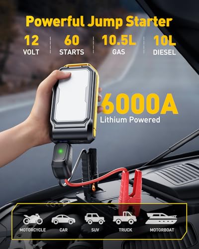 AUXITO 6000A Jump Starter & Car Vacuum Portable Cordless Vacuum - Additional View