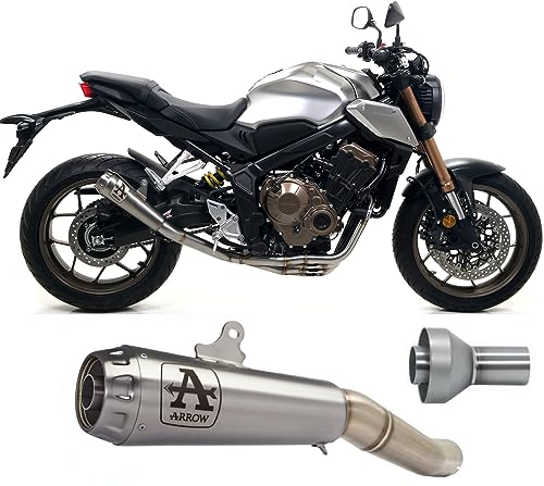 arrow 71217pri+11012db, silenciador race + conector + dbkiller pro-race nichrom, compatible con moto honda cb 650 r 2019 2020 2021 2022 mototopgun