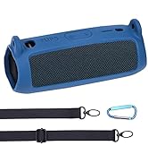 co2CREA Silicone Travel Case Replacement for JBL FLIP 5 Waterproof Portable Bluetooth Speaker (Bl...