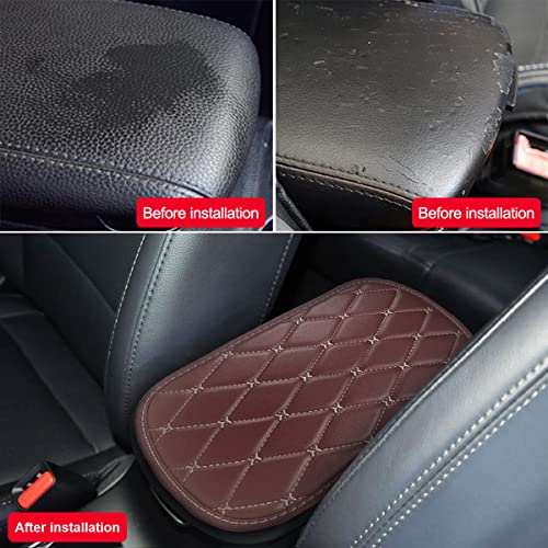 CGEAMDY Universal-Armlehnenkissen aus Leder, weich, rutschfest, wasserdicht, Autozubehör für Suv, LKW, Auto (Burgunder-Beige)