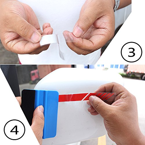 Youngfly 2Pcs Car Rear View Mirror Stickers Decor Diy Car Body Sticker Side Decal Stripe Decals Suv Vinyl Graphic Red #TOP4