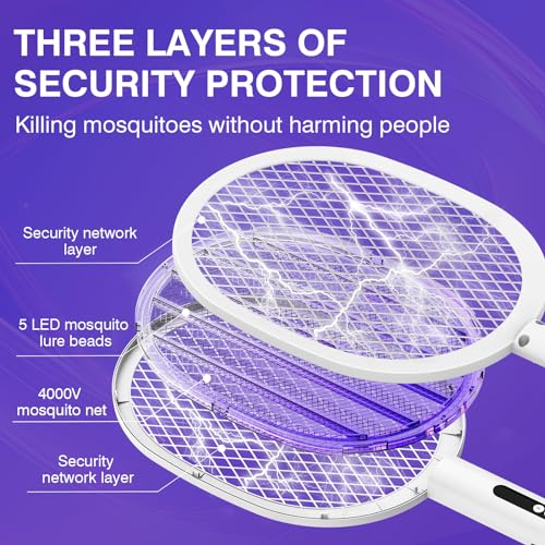 Electric Fly Swatter Racket 4000V 2 in1 Detachable Bug Zapper - image 7