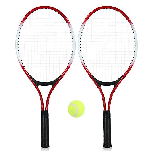 Raquete de tênis, Moniss 2 raquetes de tênis infantil raquete de tênis de corda com 1 bola de tênis e bolsa de capa
