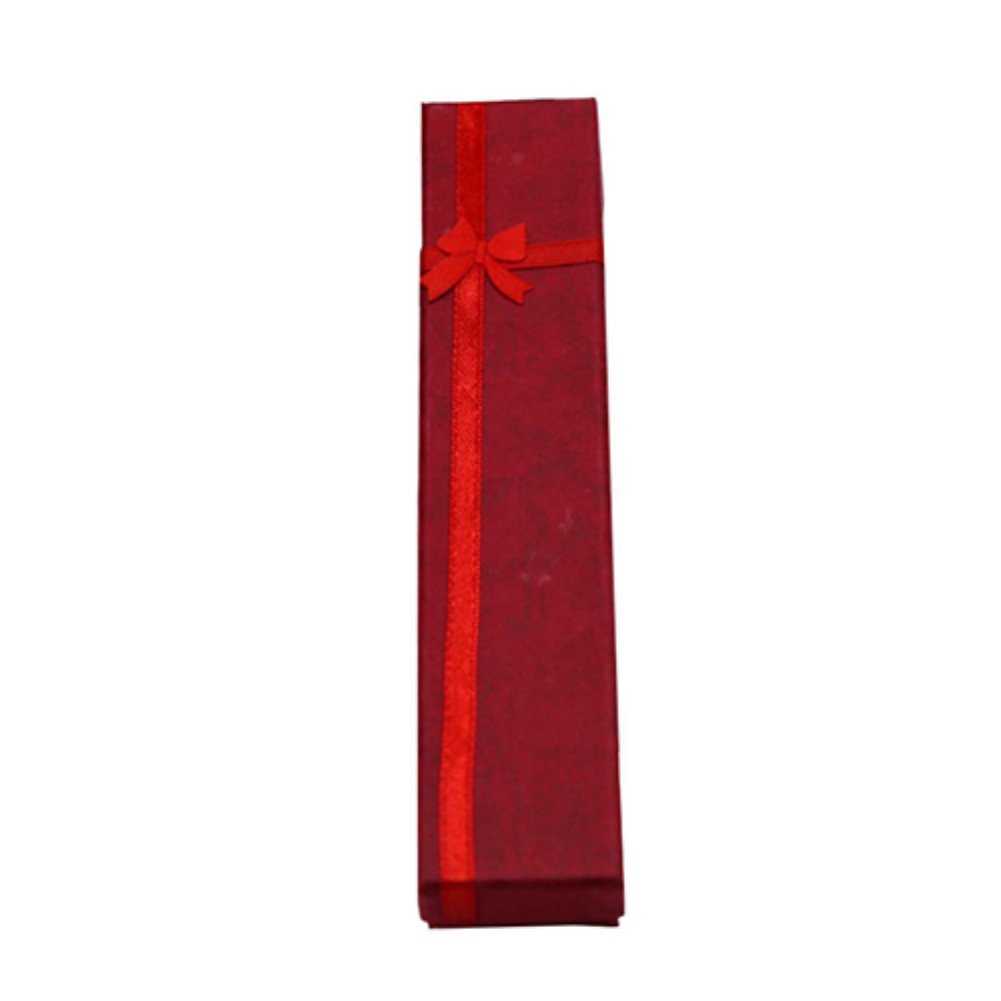 BluelansElegant Luxury Long Rectangular Necklace Gift Boxes for Jewellery Presentation Jewelry Gift Box (Red)