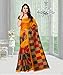 Jaanvi Fashion Women's Checkerd Yellow Bhagalpuri Silk Printed Saree