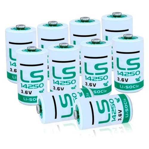 MXCSELLERS 10-Pack LS14250 3.6V Lithium Batteries 1200mAh